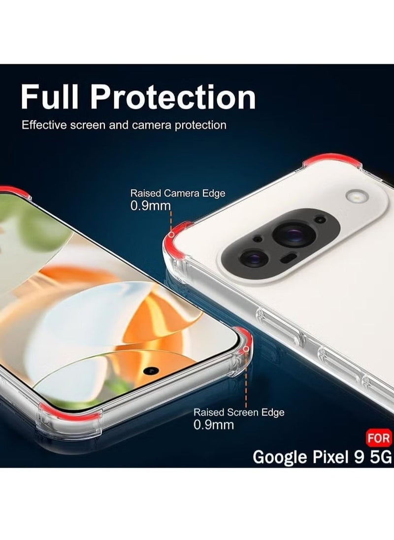 ELTRAZONE - Google Pixel 9 Case Cover – Shock-Absorbing Bumper with Camera Protection, Crystal Clear Soft TPU Transparent Case for Google Pixel 9 5G - Image 1