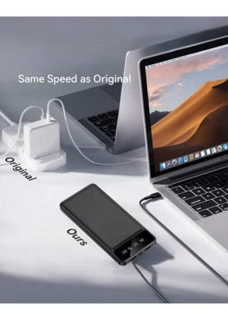 ABJ Power Bank 10000mAh, High-Capacity Portable Charger (Power-core PIQ), USB/Type C Compatible with iPhone, Samsung, Pixel, LG - Black - Image 4