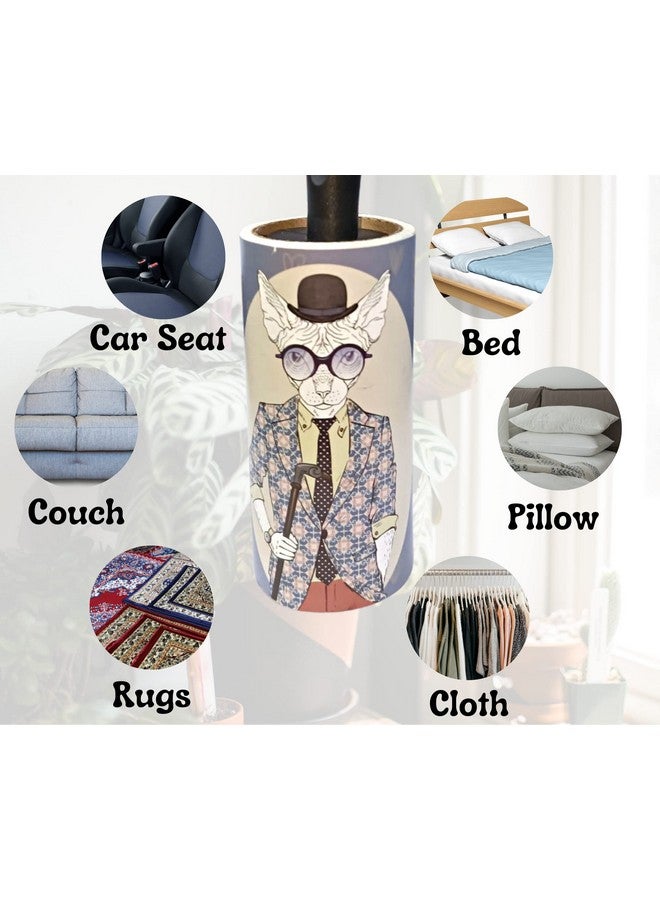 Pet Hair Remover Lint Roller With Handle And 4 Refills (300 Sheets) - Hair Remover For Dogs And Cats, Ideal For Clothes, Furniture, Coats, Car Seats, Carpets, Fabric, And Dust Cleaning - Image 2