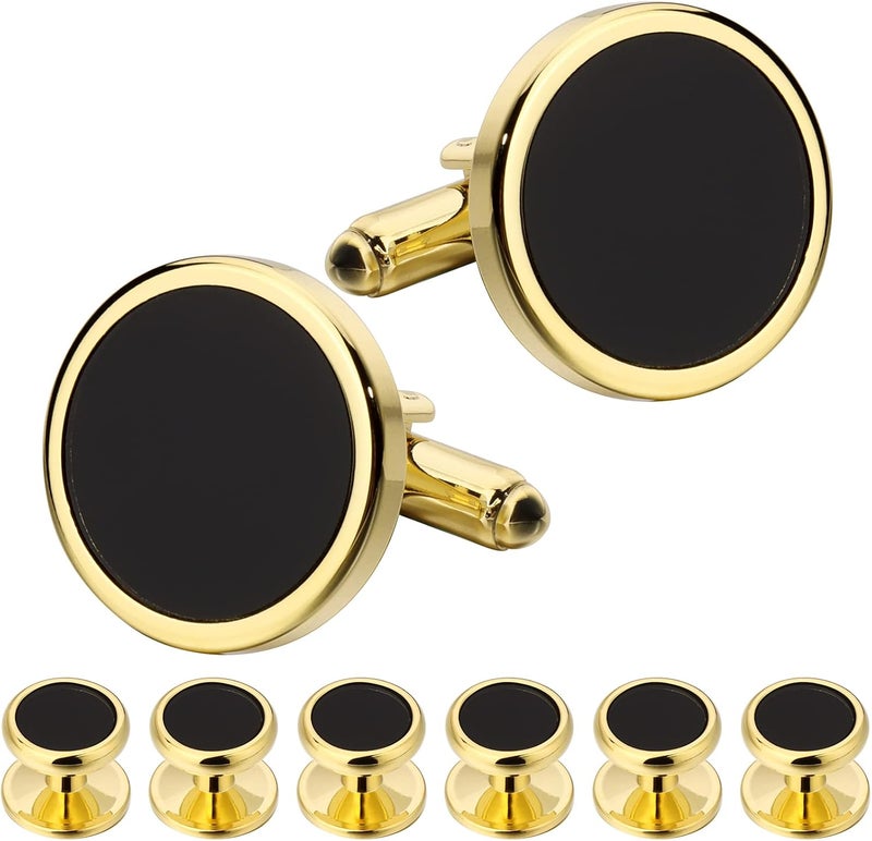 HAWSON Fashion Mother-of-Pearl Tuxedo Shirt Button and Cufflink Set, Specially Designed for Wedding Business - Image 1