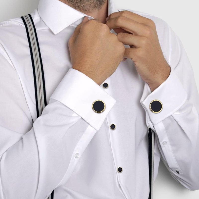 HAWSON Fashion Mother-of-Pearl Tuxedo Shirt Button and Cufflink Set, Specially Designed for Wedding Business - Image 2