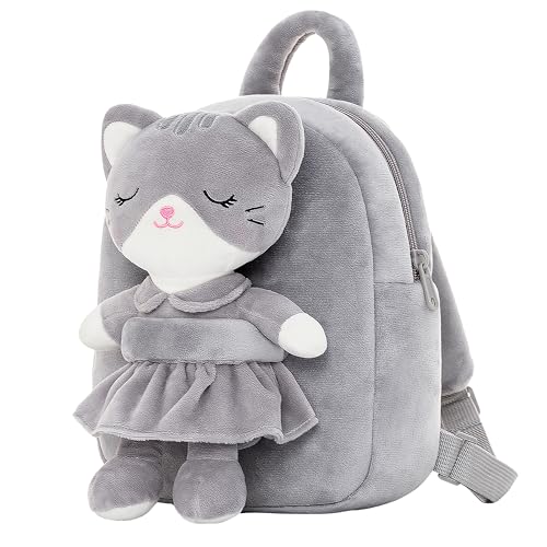 Lazada Kids Backpack Toddler Backpacks Stuffed Animal Cat Toys Small Backpack Gray 95 - Image 1