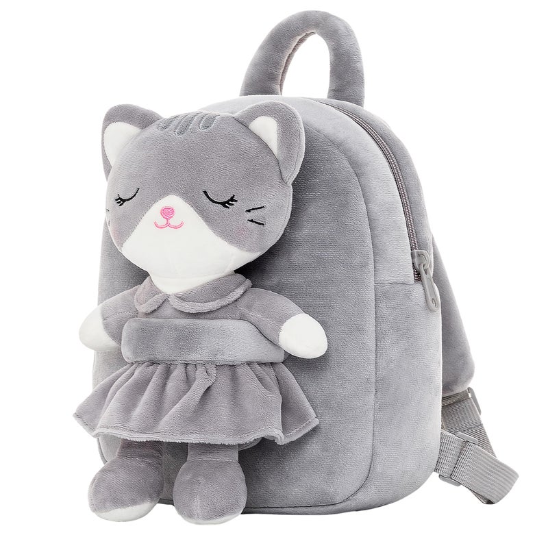 Lazada Kids Backpack Toddler Backpacks Stuffed Animal Cat Toys Small Backpack Gray 95 - Image 2