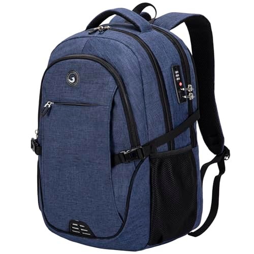SHRRADOO Anti Theft Laptop Backpack Travel Backpacks with usb Charging Port for Women Men High School College Backpack Computer Bag Fits 17 Inch Laptop,Royal Blue - Image 1