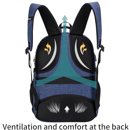 SHRRADOO Anti Theft Laptop Backpack Travel Backpacks with usb Charging Port for Women Men High School College Backpack Computer Bag Fits 17 Inch Laptop,Royal Blue - Image 5