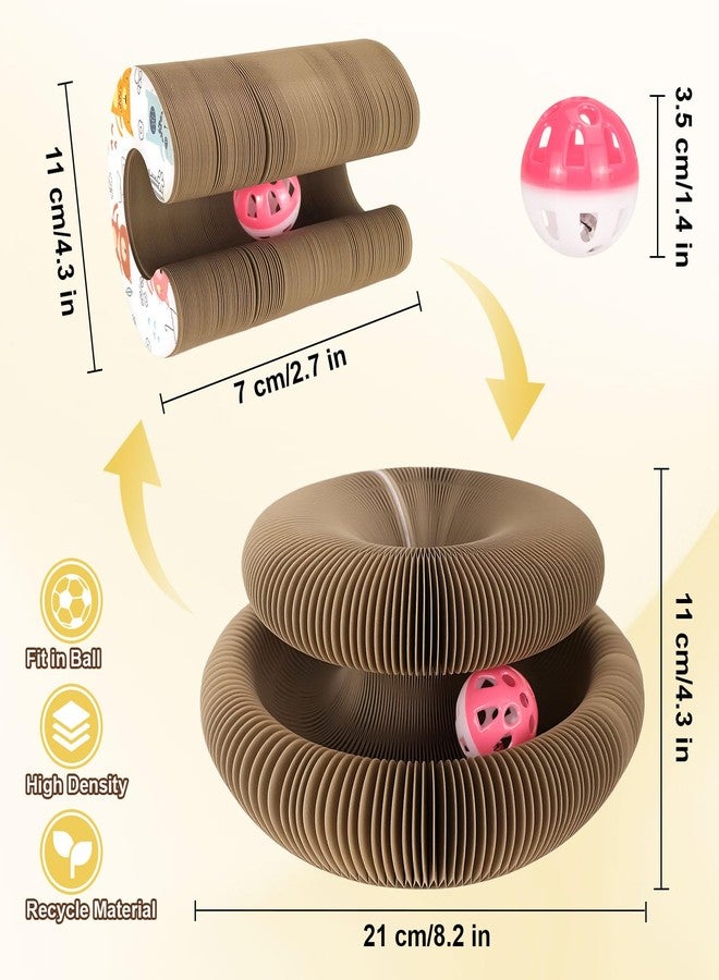 FATIRO Kitty Curls Cat Toy, Magic Organ Cat Scratching Board with Bell-Ball, Foldable Interactive Marlenes Kitten Curls Cat Scratchers for Indoor Cats - Image 2