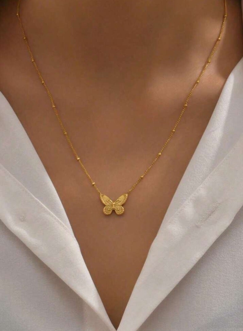 إيكوال سلسال نسائي أنيق مصنوع من الاستانلس ستيل مطلي باللون الذهبي - Image 1