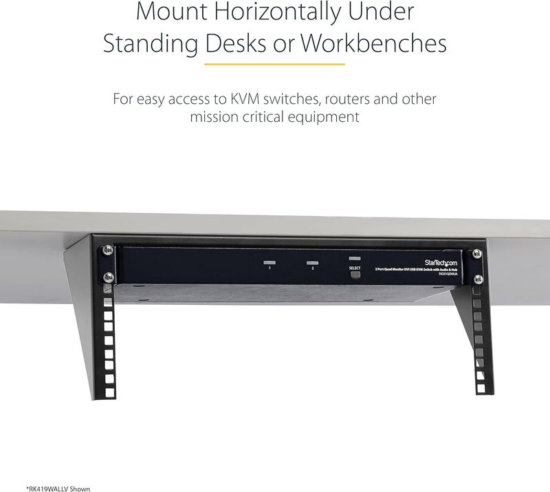 StarTech .com 5U Vertical Wall Mount Rack - 19in Low Profile Open Wall Mounting Bracket - Network/Server Room/Data/AV/IT/Patch Panel/Communication/Computer Equipment - w/ Cage Nuts/Screws, TAA - Image 5