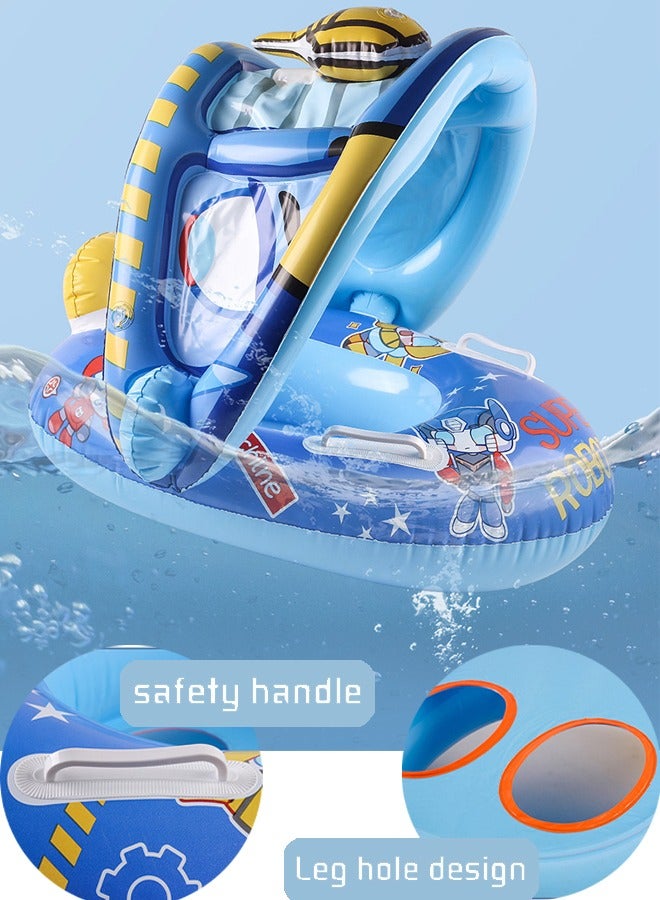 VUCATIN Baby pool float Swimming Pool Float Boat with Sun Protection Canopy Inflatable Pool Float Yacht Ring Awning Inflatable Swimming Training Float Seat for Boys Girls Summer Outdoor  - Image 3