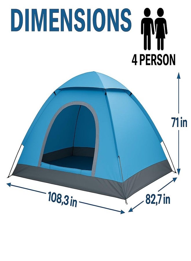 SIMESTICH Portable Waterproof Dome Tent for 4 Person - Picnic, Hiking, Camping Tent with Carrying Bag, Multicolor - Image 3