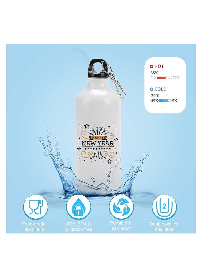 PRINTSHOP4ME Happy New Year with Printed Aluminum Insulated Sports Water Bottle 700 Ml - Gifts for New Year Celebration  - Image 4