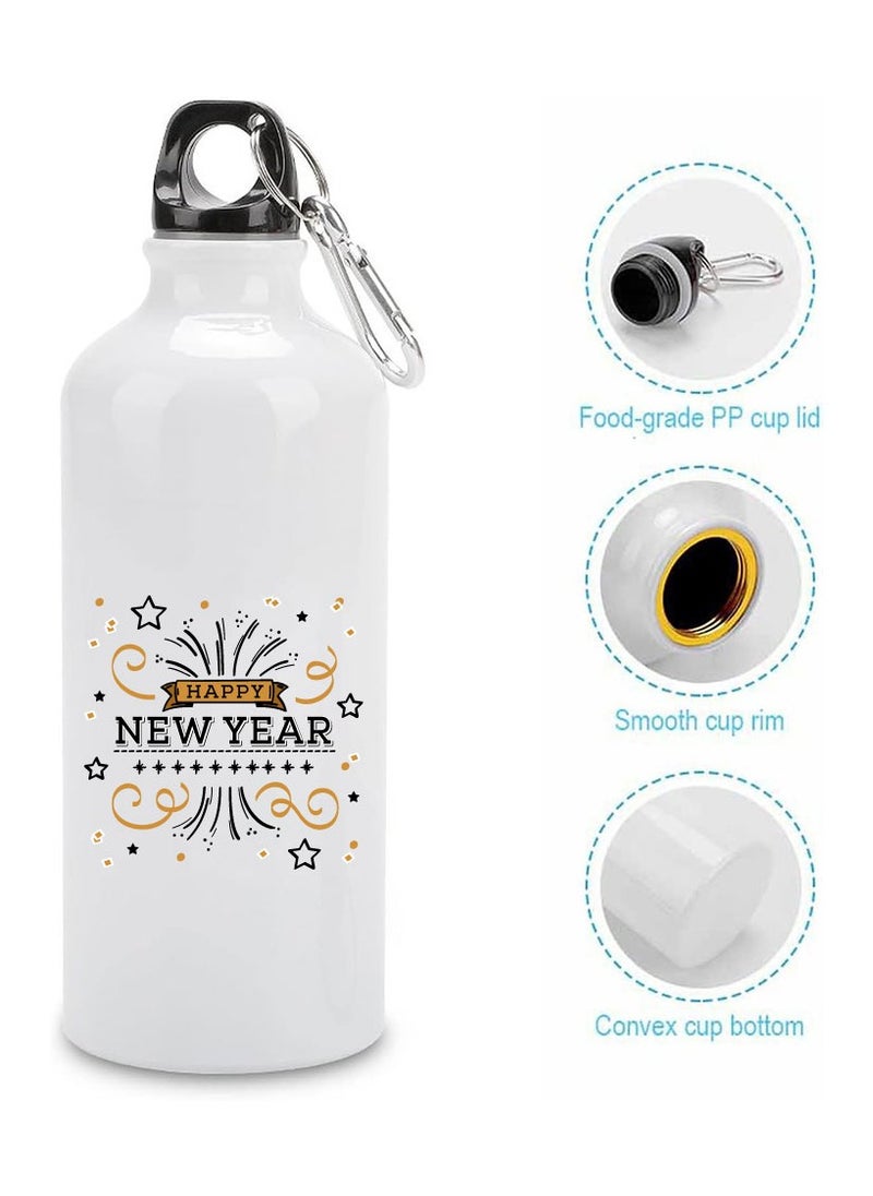 PRINTSHOP4ME Happy New Year with Printed Aluminum Insulated Sports Water Bottle 700 Ml - Gifts for New Year Celebration  - Image 2