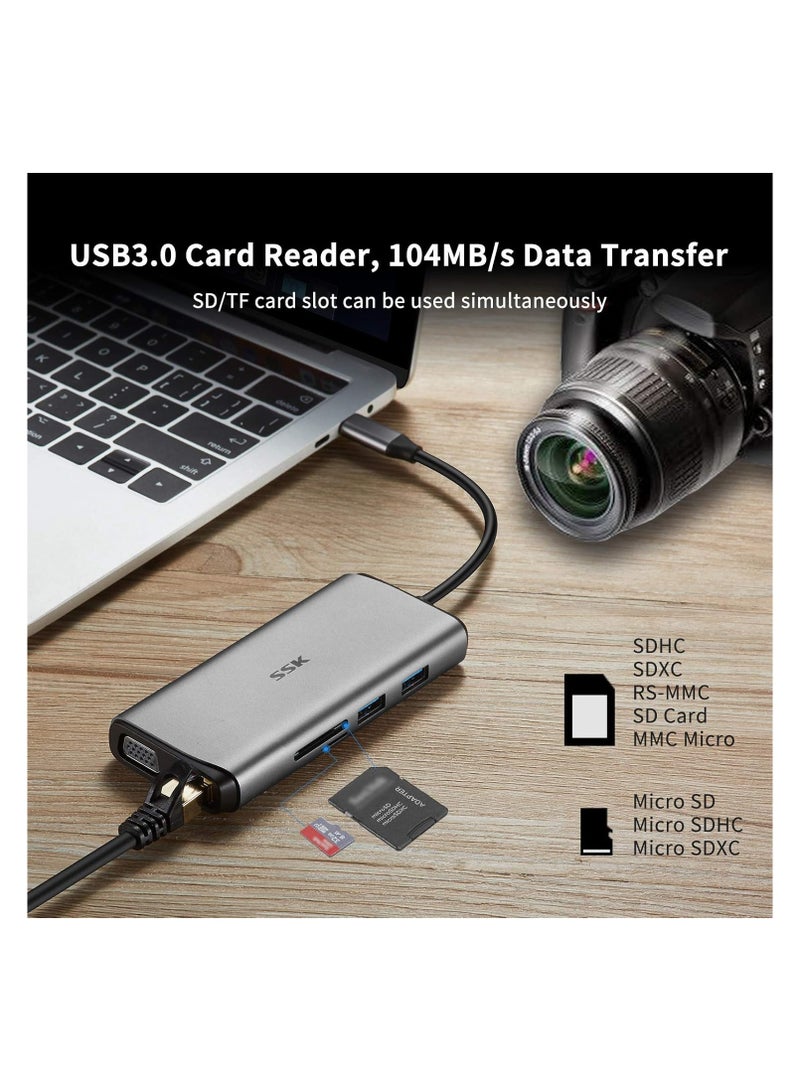 SSK قاعدة شحن USB C ثلاثية العرض 11 في 1 - Image 5