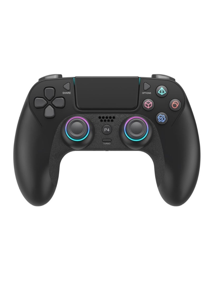 دويو وحدة تحكم لاسلكية متوافقة مع PS4/PS3/Switch/PC/Android/iOS، مع إضاءة RGB ومشغلات تأثير هول ووظيفة قابلة للبرمجة - أسود - Image 1