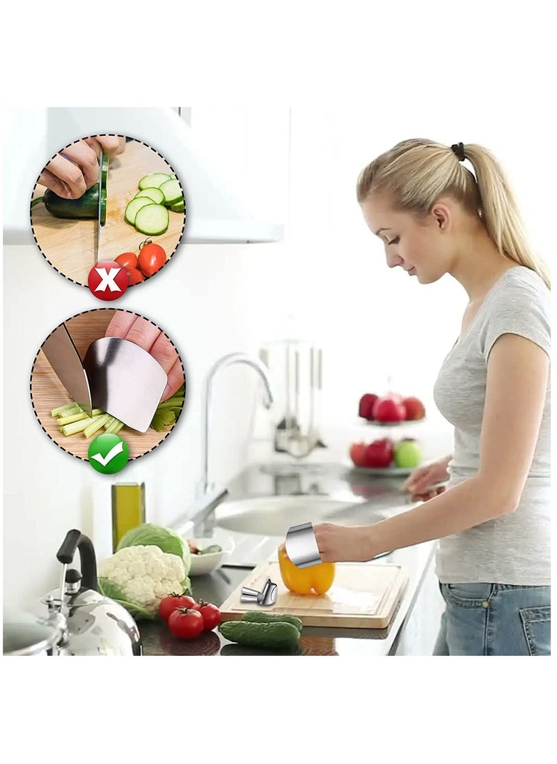 KASTWAVE - Onion Holder Slicer, 6PCS Finger Guard Set for Cutting, Stainless Steel Finger Protector, Thumb Guard Peelers for Onion Nuts Kitchen Tool Avoid Hurting When Slicing and Chopping - Image 1