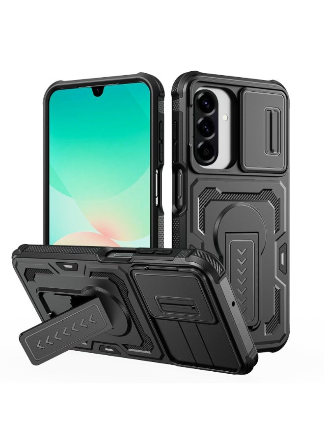 Case Cover Shock resistant  Kickstand CamShield TPU + PC Compatible with  Samsung Galaxy A17 (Black) - Image 1