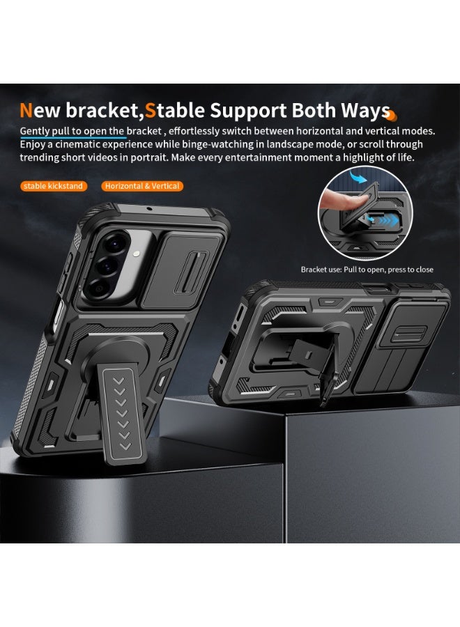 Case Cover Shock resistant  Kickstand CamShield TPU + PC Compatible with  Samsung Galaxy A17 (Black) - Image 4