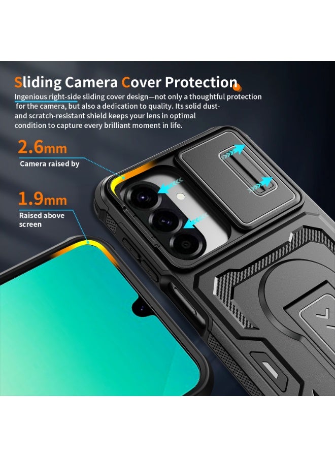 Case Cover Shock resistant  Kickstand CamShield TPU + PC Compatible with  Samsung Galaxy A17 (Black) - Image 5