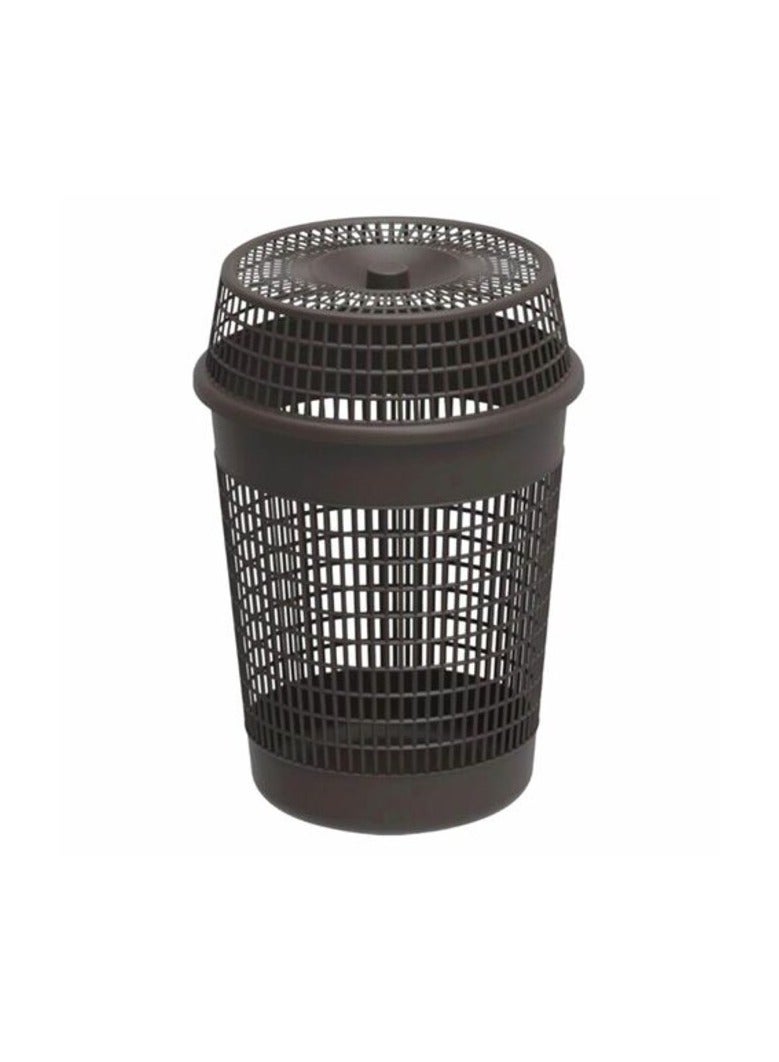 Cosmoplast Tall Plastic Laundry Basket With Lid 64L Black