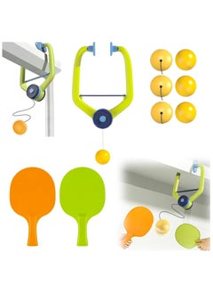 RATSAW Door Ping Pong Game, Portable Hanging Table Tennis Trainer Set with Rackets and Balls  - Image 1