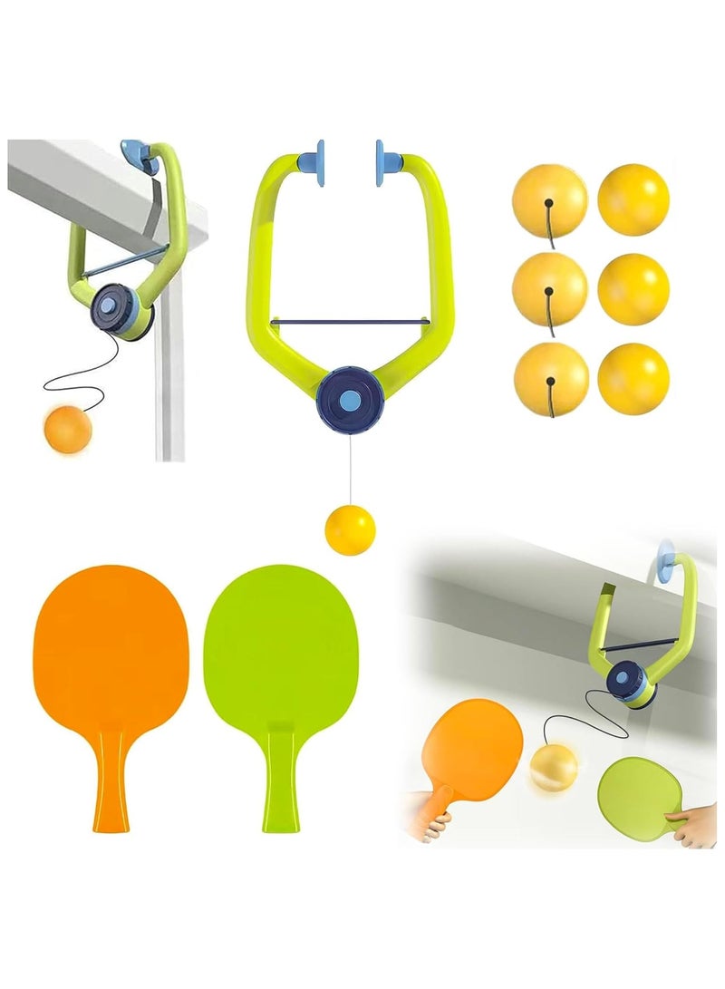 RATSAW Door Ping Pong Game, Portable Hanging Table Tennis Trainer Set with Rackets and Balls  - Image 1
