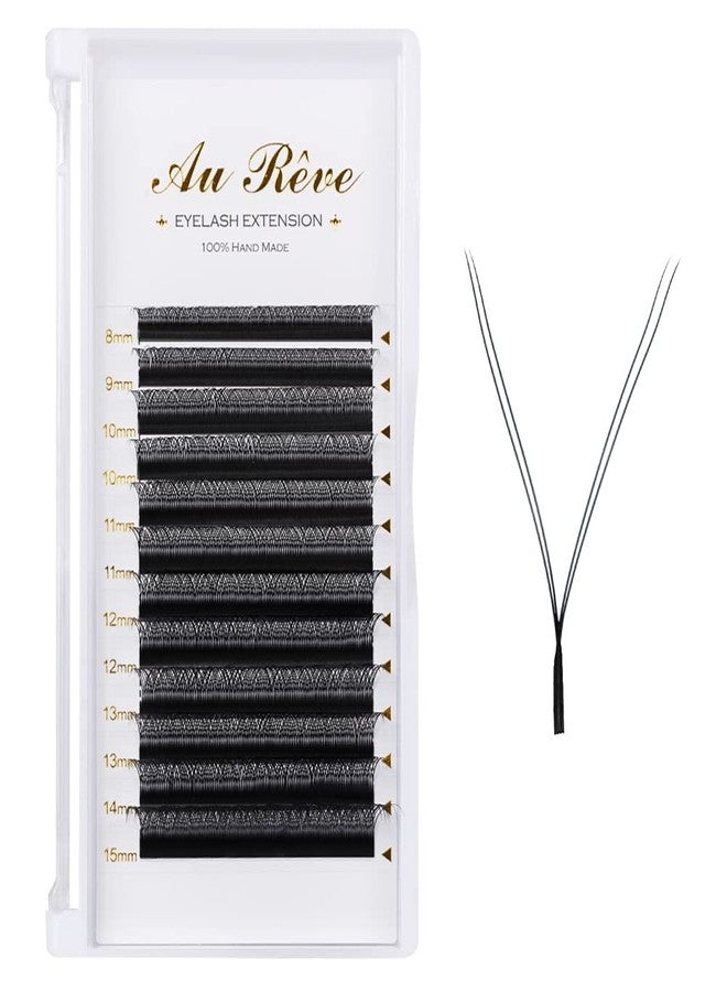 AuReve YY Lash Extensions Y Lashes C Curl 0.07mm 8-15mm Mix Tray Volume Eyelash Extension Easy Application 4D Fans Easy Premade Fans Soft Matte Black Lashes (YY,0.07-C-8-15mm) - Image 1