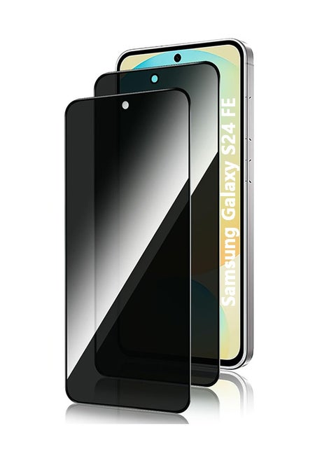 2 Pack Privacy Screen Protector for Samsung Galaxy S24 FE Anti-Spy Tempered Glass Ultra HD Anti-Scratch Bubble-Free Easy Install