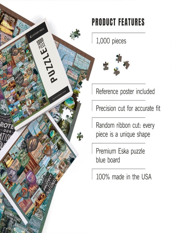 Lantern Press Made in USA Puzzle for Adults - 1000 Pieces, Reference Poster, Premium Box, Protect Our National Parks Collection, Collage - Image 3