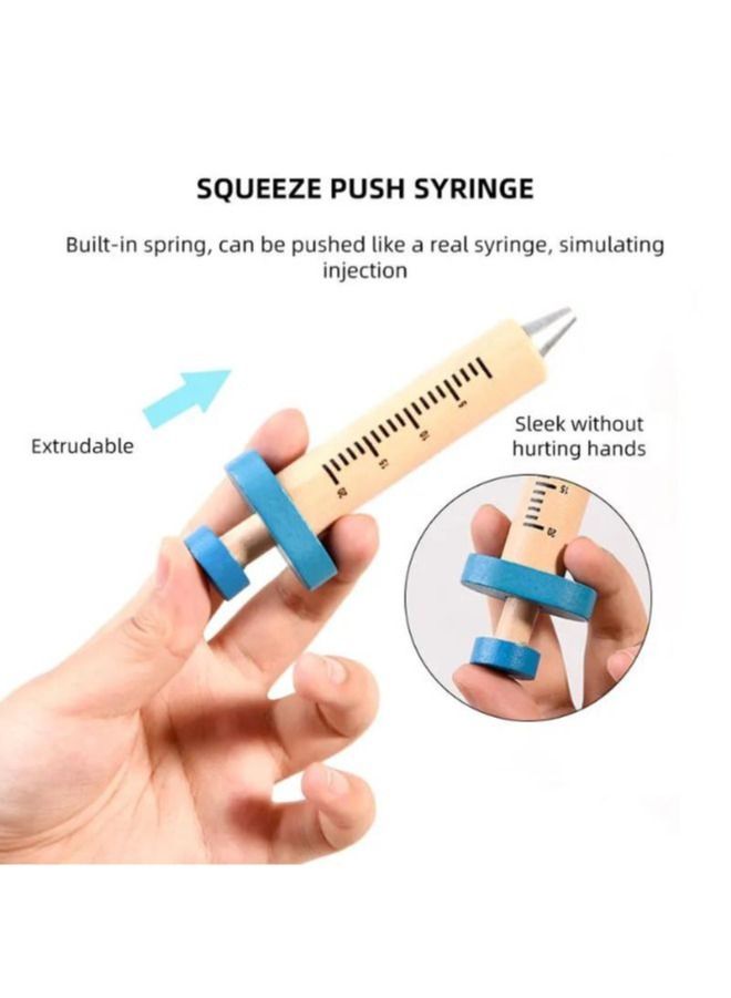 مجموعة ألعاب الطبيب التظاهر الخشبية للأطفال ، مجموعة الطب المحاكي للصدر ، ألعاب طبيب الأسنان والممرضات والألعاب الطبية للأطفال ، أزرق - Image 4