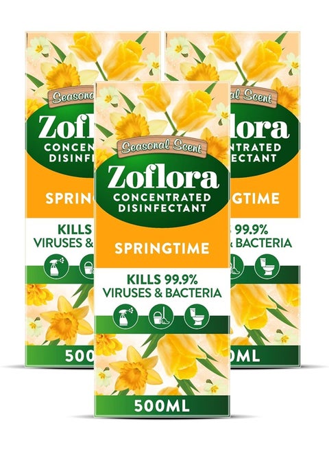 Multi-Purpose Disinfectant Cleaner Concentrated Liquid Springtime 3x500ml