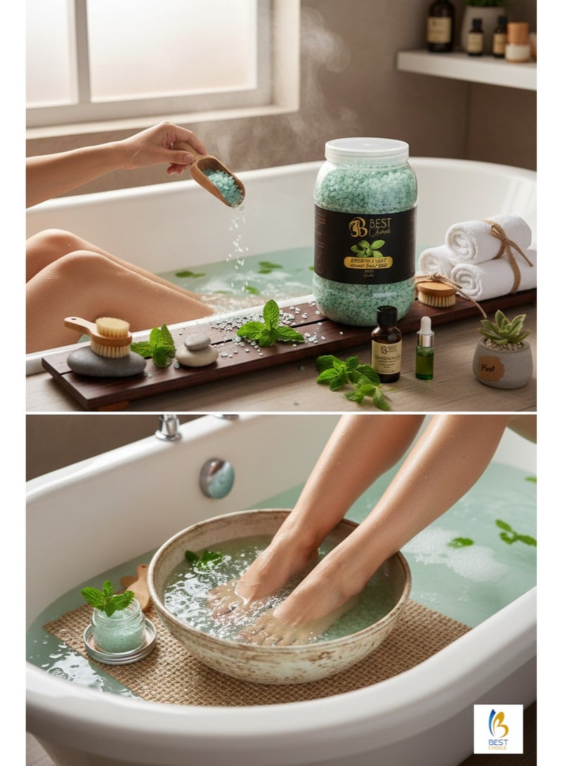 Best Choice Dead Sea Salt Premium Natural Bath Salt 5Kg Jar for Skin Body Hair Care and Relaxation - Mint - Image 2