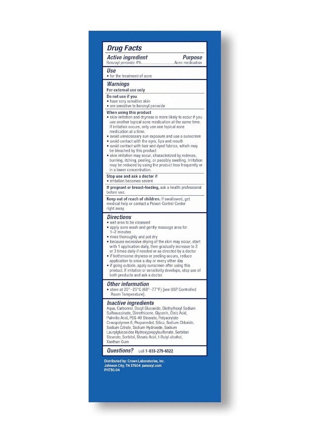 PanOxyl Antimicrobial Acne Creamy Wash, 4% Benzoyl Peroxide 6OZ - Value Pack of 2 - Image 2