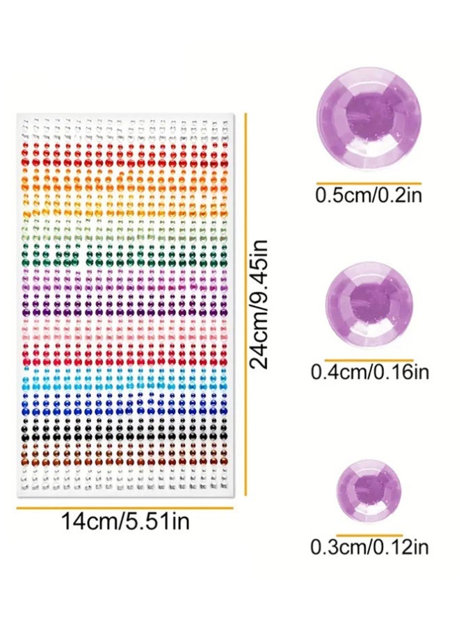 QINGYAN Crystal Rhinestone Stickers 15 Colors Kids DIY Embellishment Self Adhesive Jewels Sticker Colorful Diamond - Image 4
