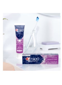 Crest Crest 3D White Advanced Luminous Mint Teeth Whitening Toothpaste, Crest Toothpaste, 3.7 oz Pack of 4 - Helps Remove Surface Stains, Whitens Teeth, Strengthens Tooth Enamel, Protects Against Cavities  - Image 2