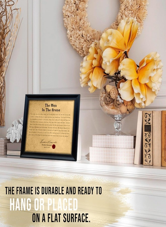 flinelife The Man In The Arena Poster Framed, 12x10, Theodore Roosevelt Quotes, Inspirational Print wall art, Motivational Poster, Success Wall Art Decor - Image 5