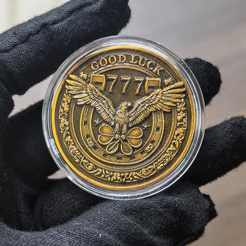 CYOUNG Good Luck Coin FourLeaf Clover and Eagle Medallion for Fortune and Prosperity Lottery Ticket Scratcher Tool Single Coin - Image 5