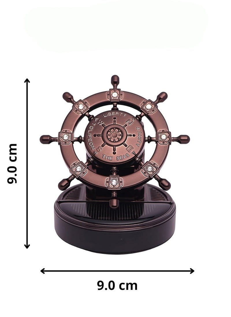 Cologne - Solar Aromatherapy Car Air Freshener - Pirate Wheel Design Dashboard Fragrance, XD-8 Cologne - Image 1