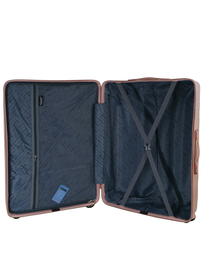 سيناتور Hard Case Trolley Luggage Set For Unisex ABS Lightweight 4 Double Wheeled Suitcase With Built In TSA Type Lock A5125 Set Of 3 Milk Pink