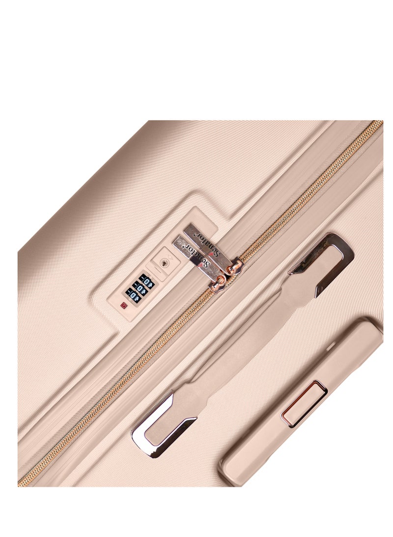 SENATOR Hard Case Trolley Luggage Set For Unisex ABS Lightweight 4 Double Wheeled Suitcase With Built In TSA Type Lock A5125 Set Of 3 Milk Pink - Image 5