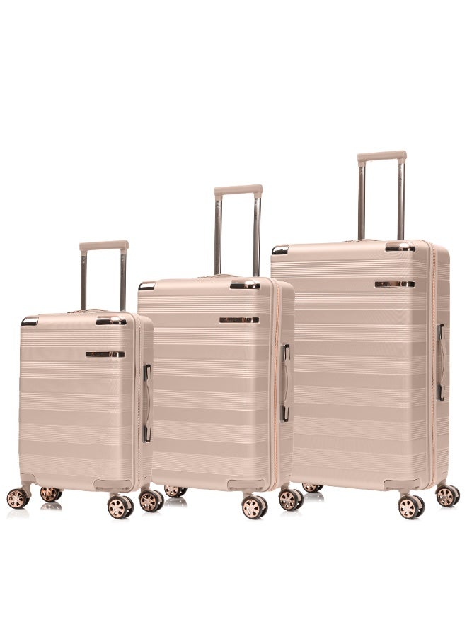 SENATOR Hard Case Trolley Luggage Set For Unisex ABS Lightweight 4 Double Wheeled Suitcase With Built In TSA Type Lock A5125 Set Of 3 Milk Pink - Image 1