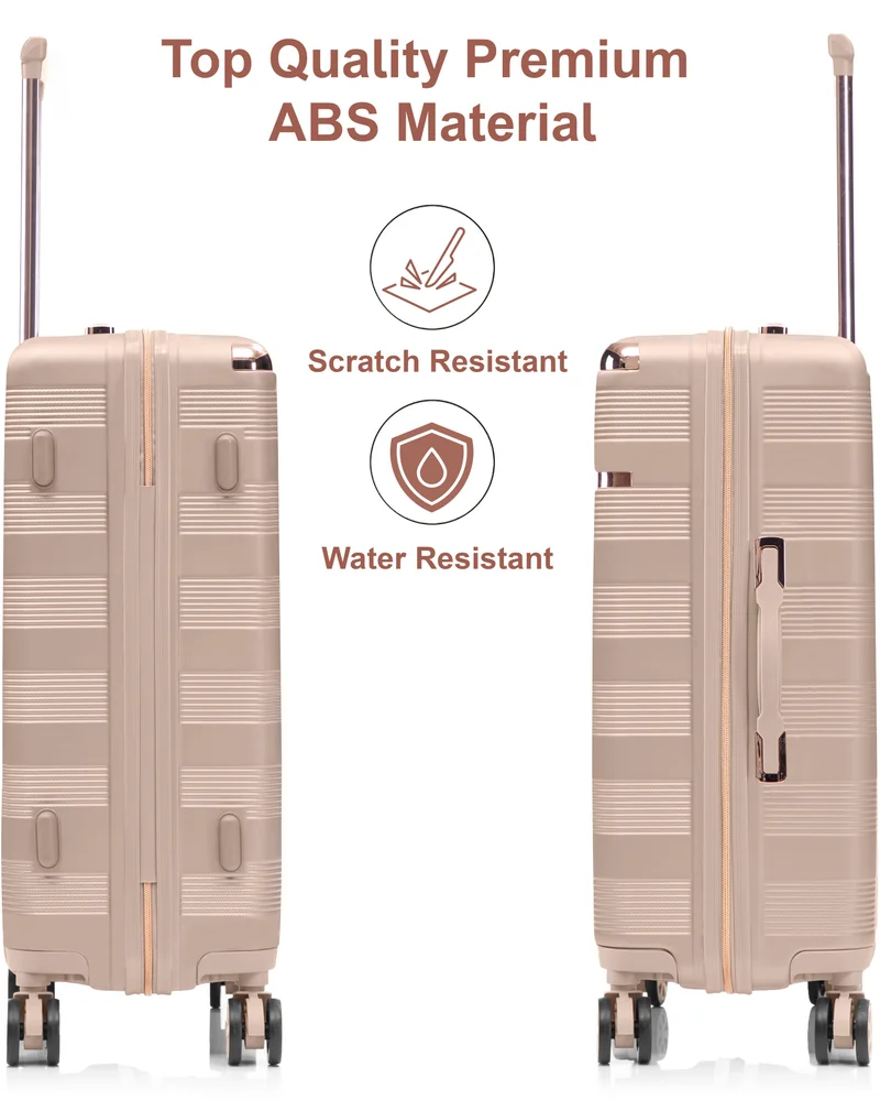Senator Milk Pink Hard Case Trolley Luggage Set For Unisex ABS Lightweight 4 Double Wheeled Suitcase With Built In TSA Type Lock A5125 Set Of 3 Milk Pink  | Best Price UAE
