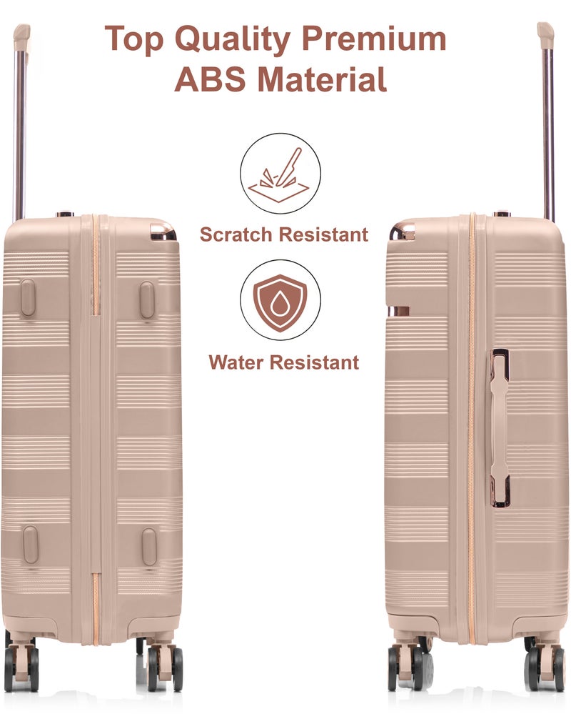 SENATOR Hard Case Trolley Luggage Set For Unisex ABS Lightweight 4 Double Wheeled Suitcase With Built In TSA Type Lock A5125 Set Of 3 Milk Pink - Image 5