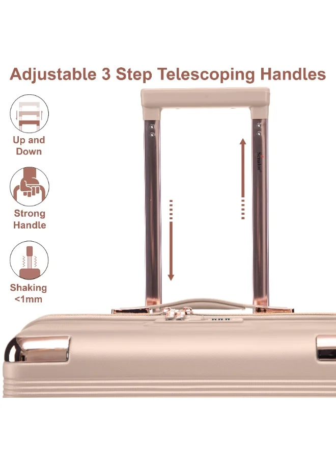 Senator Milk Pink Hard Case Trolley Luggage Set For Unisex ABS Lightweight 4 Double Wheeled Suitcase With Built In TSA Type Lock A5125 Set Of 3 Milk Pink  | Best Price UAE