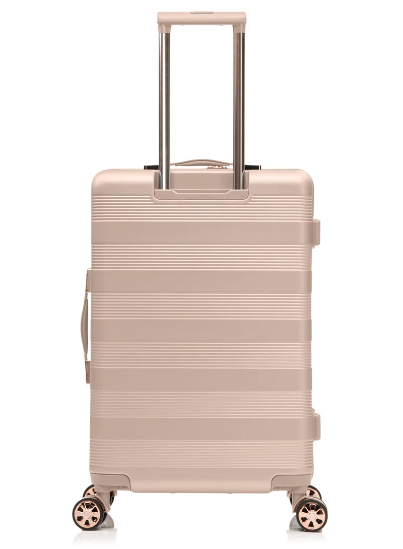 Senator Milk Pink Hard Case Trolley Luggage Set For Unisex ABS Lightweight 4 Double Wheeled Suitcase With Built In TSA Type Lock A5125 Set Of 3 Milk Pink  | Best Price UAE