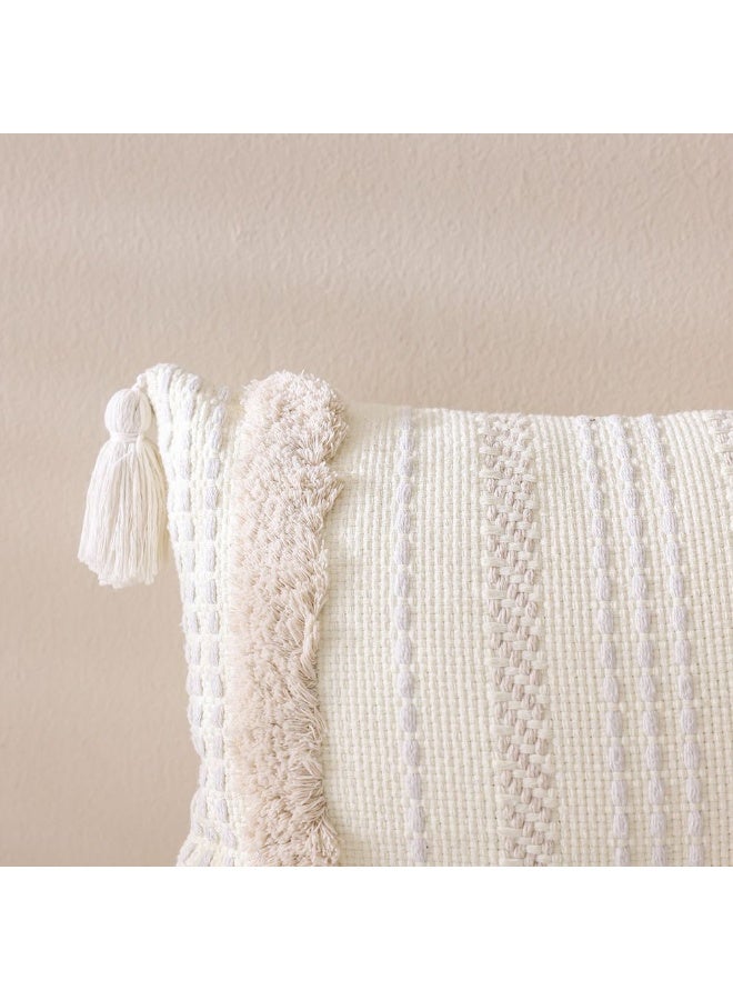 DANUBE HOME Woven Outdoor Cushion 45x45cm - Oatmist Beige, Durable PET Yarn, Ideal for Garden Accessories, Stylish and Comfortable Outdoor Seating - Image 2