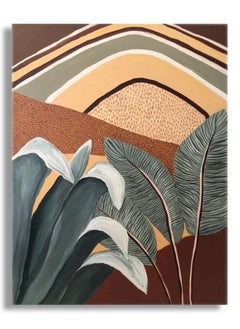 Boomah Accessories Decorative Boho Botanical "Hand Painted" Canvas Wall Art  - Image 1