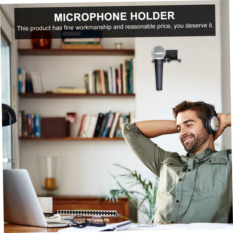 Heavy Duty Iron Wall Mounted Microphone Holder Stand With Double Slots For KTV Stage Performance - Image 5