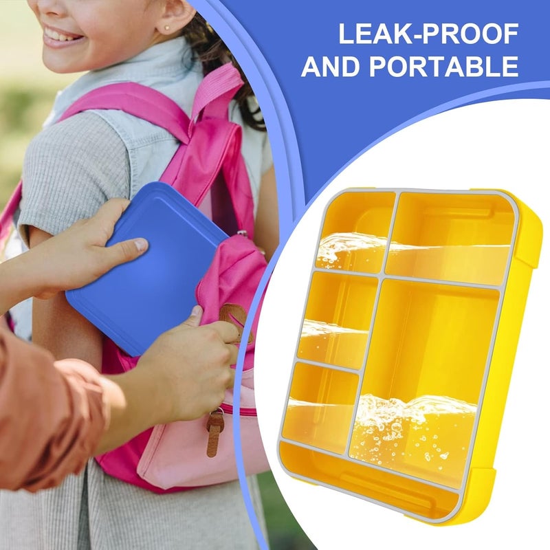 Hap Tim Bento Lunch Box for Kids & Adults, Lunchbox Containers with Tablewares for Boys & Girls, Leakproof, Microwave, Dishwasher, Freezer Safe, Bpa-Free, Blue, (SA1265-BL) - Image 2