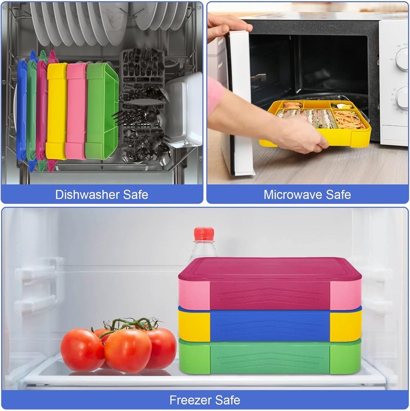 Hap Tim Bento Lunch Box for Kids & Adults, Lunchbox Containers with Tablewares for Boys & Girls, Leakproof, Microwave, Dishwasher, Freezer Safe, Bpa-Free, Blue, (SA1265-BL) - Image 3