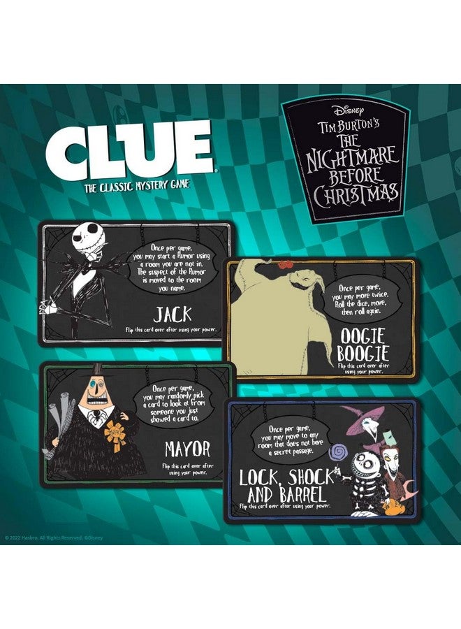 USAopoly CLUE: Disney The Nightmare Before Christmas | Collectible Clue Game Based on Disney Classic Film | Officially-Licensed Game with Familiar Locations and Iconic Characters - Image 4